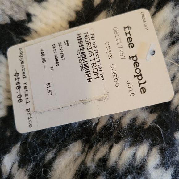 Free People Onyx Combo Wool & Alpaca Blend Knit Sweater Size XS - Picture 5 of 7